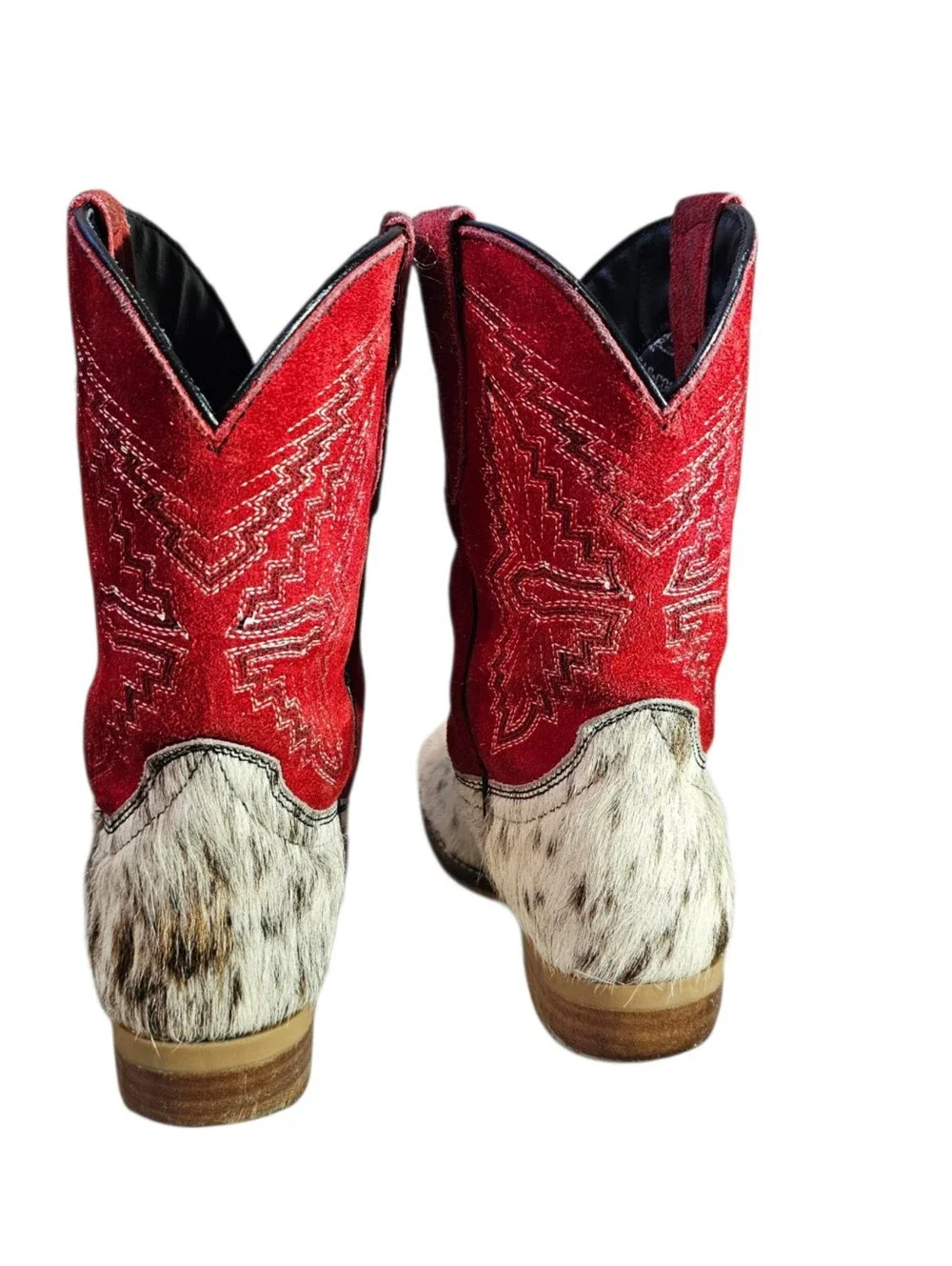 Rock'em Kids Cowhide Cowboy Boot - Red/White Size 1.5